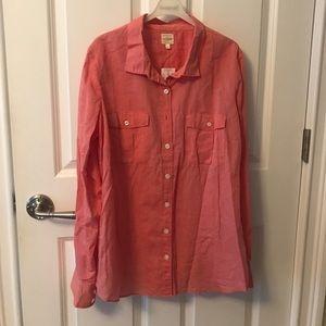 Jcrew pink shirt